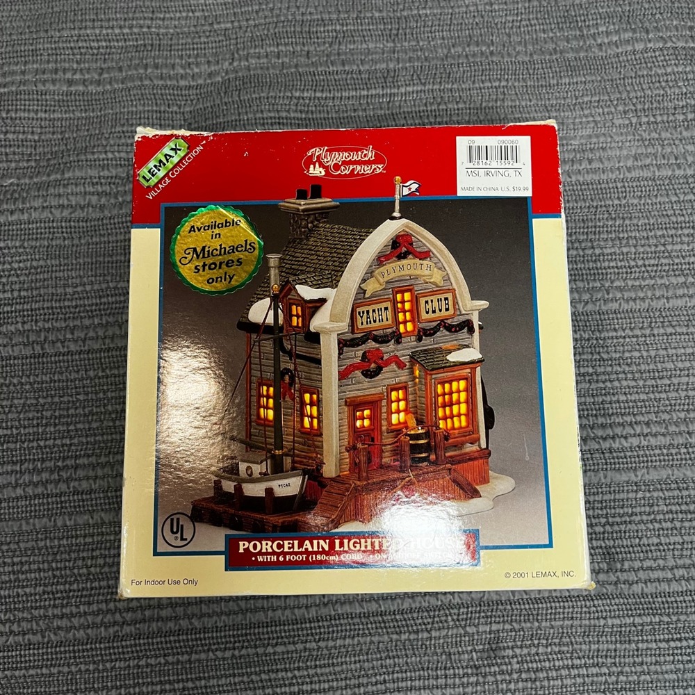 Lemax Plymouth Corners Yacht Club Lighted House 2001 Michaels Exclusive Village